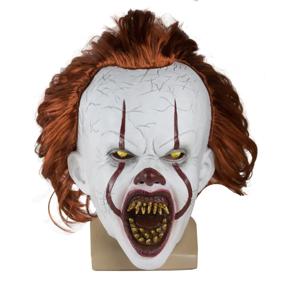 Pennywise LED Mask and Scary Wig for Halloween Cosplay
