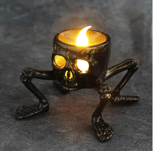 Halloween Break The Arm Skull LED-ljusstake – kuslig stämning i varje hörn!