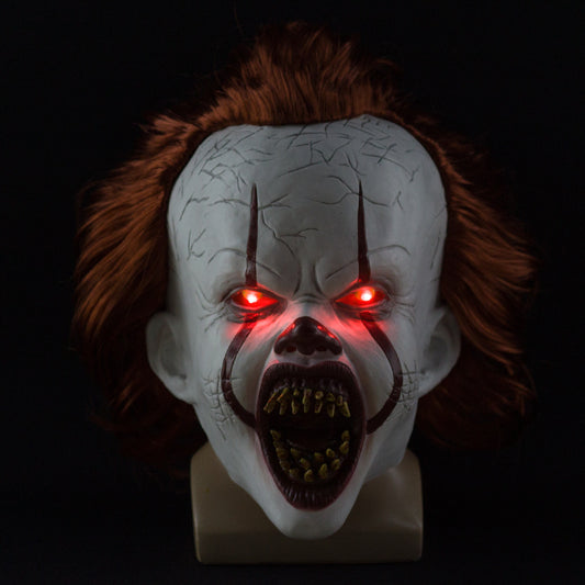 Pennywise LED Mask and Scary Wig for Halloween Cosplay