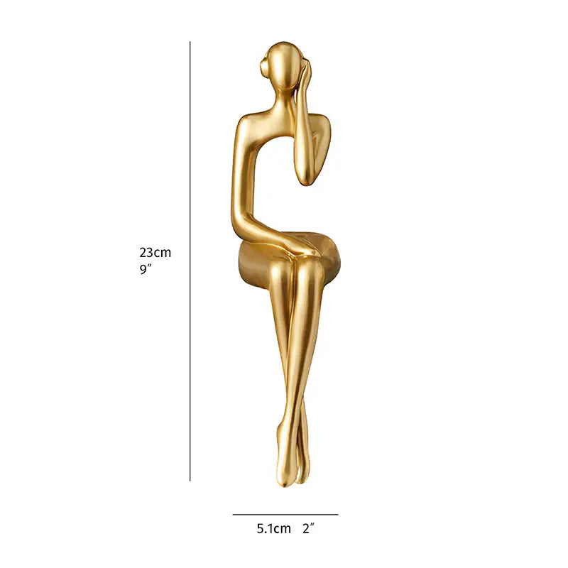 Abstrakt Guldskulptur – Modern Heminredning
