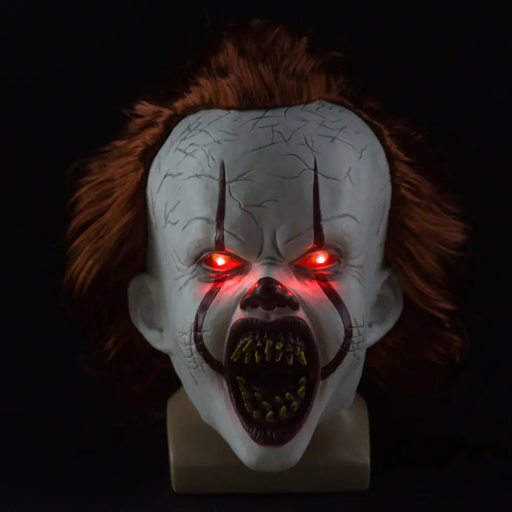 Pennywise LED Mask and Scary Wig for Halloween Cosplay